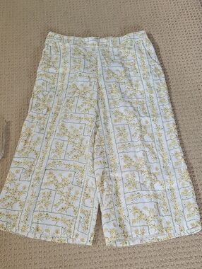 Joie White and Yellow Floral Cropped Pants